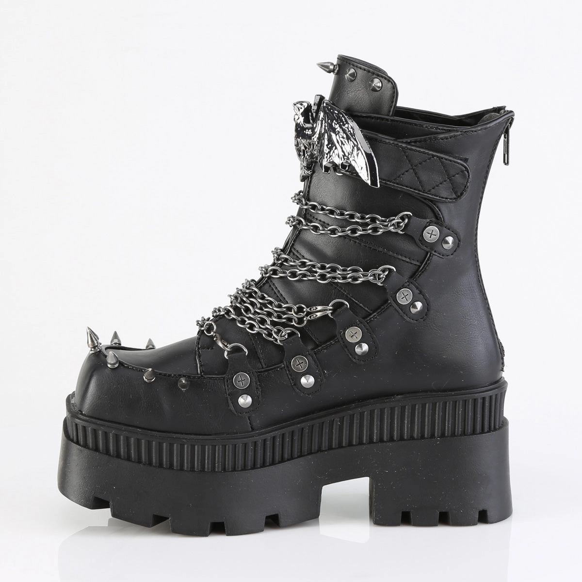 3 Inch Heel WRATH-55 Black Vegan Leather