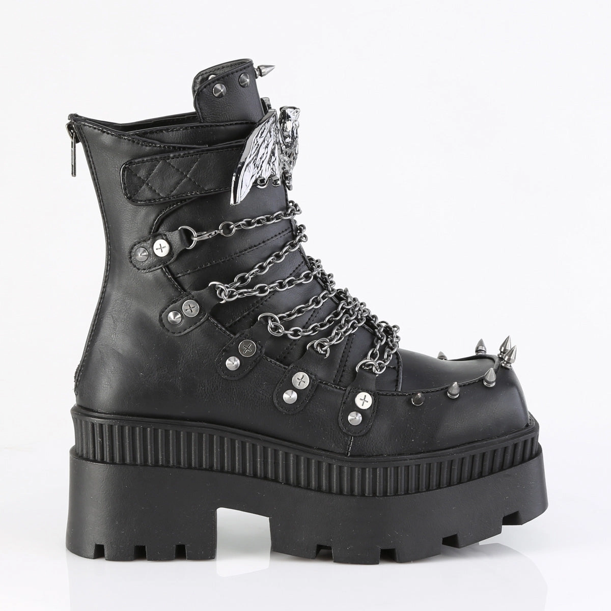 3 Inch Heel WRATH-55 Black Vegan Leather