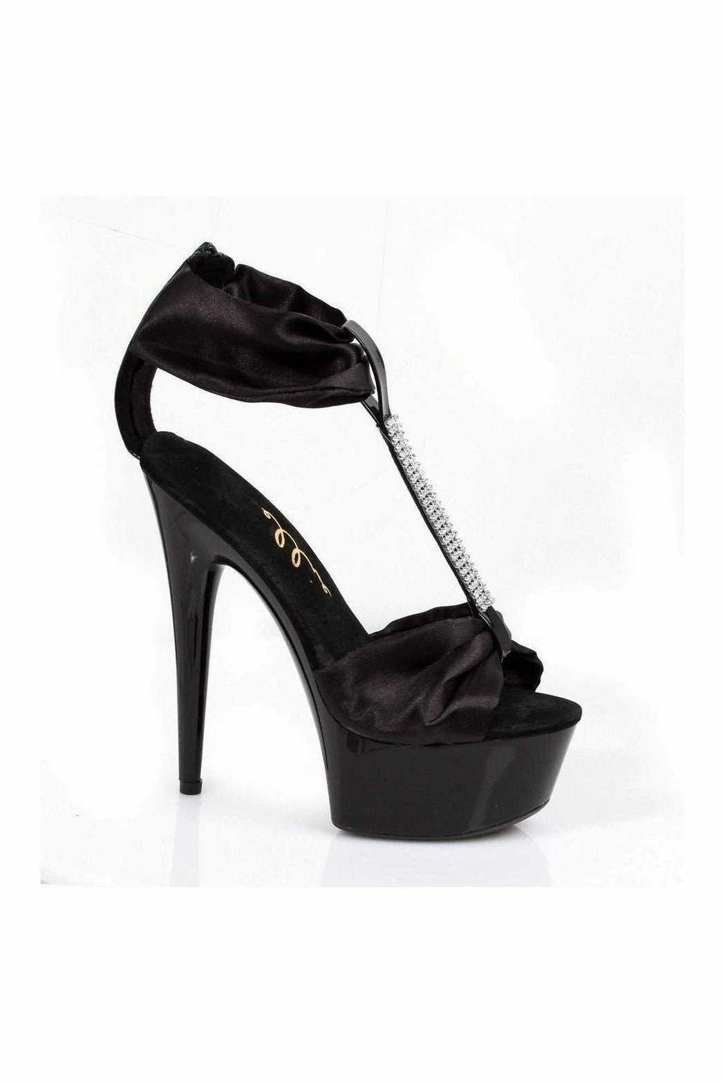 609-VIERA Platform Sandal  | Black  Patent