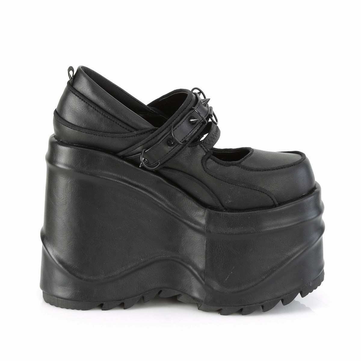 6 Inch Wedge Platform WAVE-48 Black