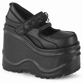 6 Inch Wedge Platform WAVE-48 Black