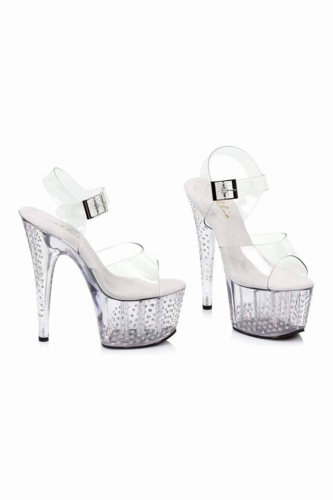 709-OLLIE Platform Sandal  | Clear Vinyl