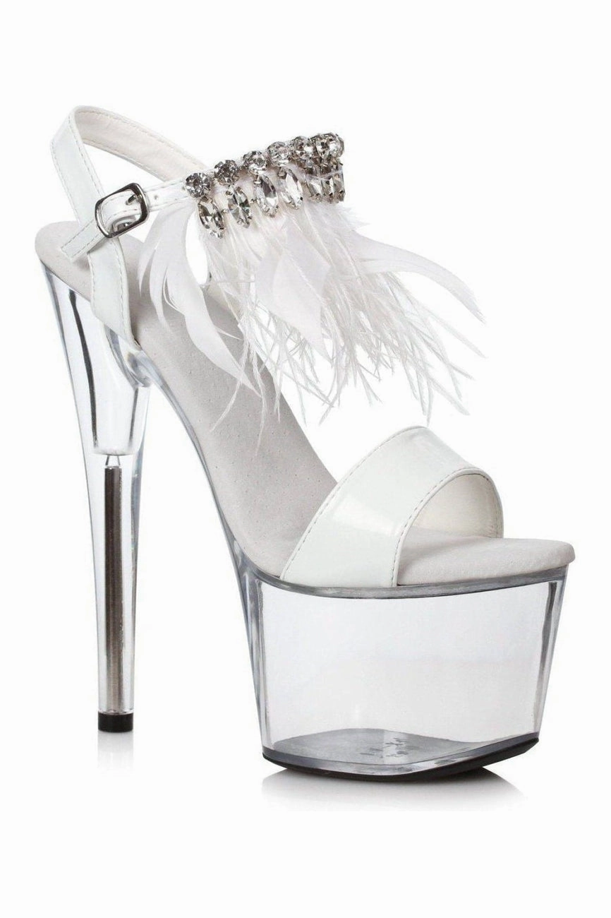 709-ZAHRA Stripper Sandal | White Rhinestones