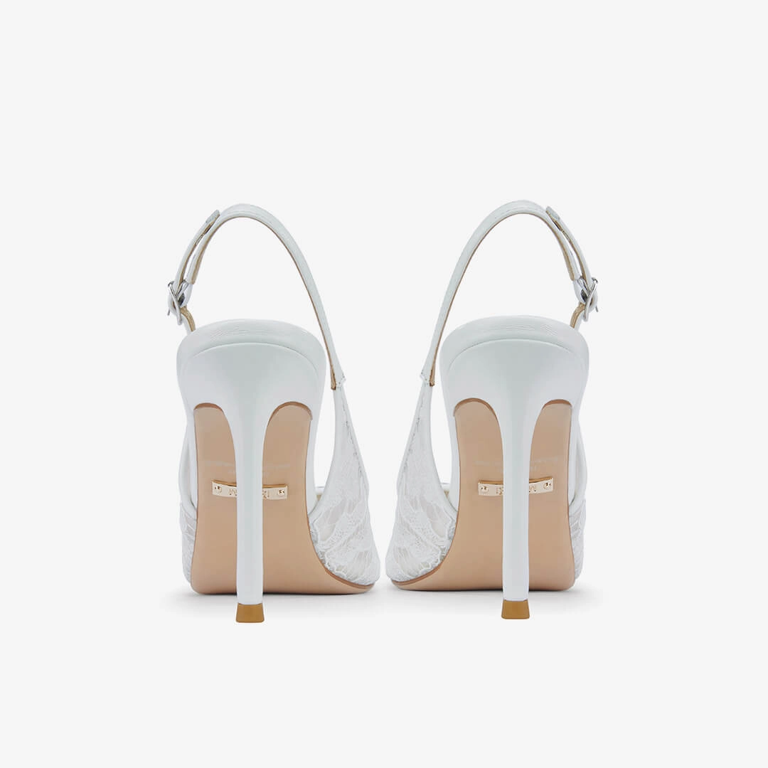 *DIAMOND- ivory lace slingback