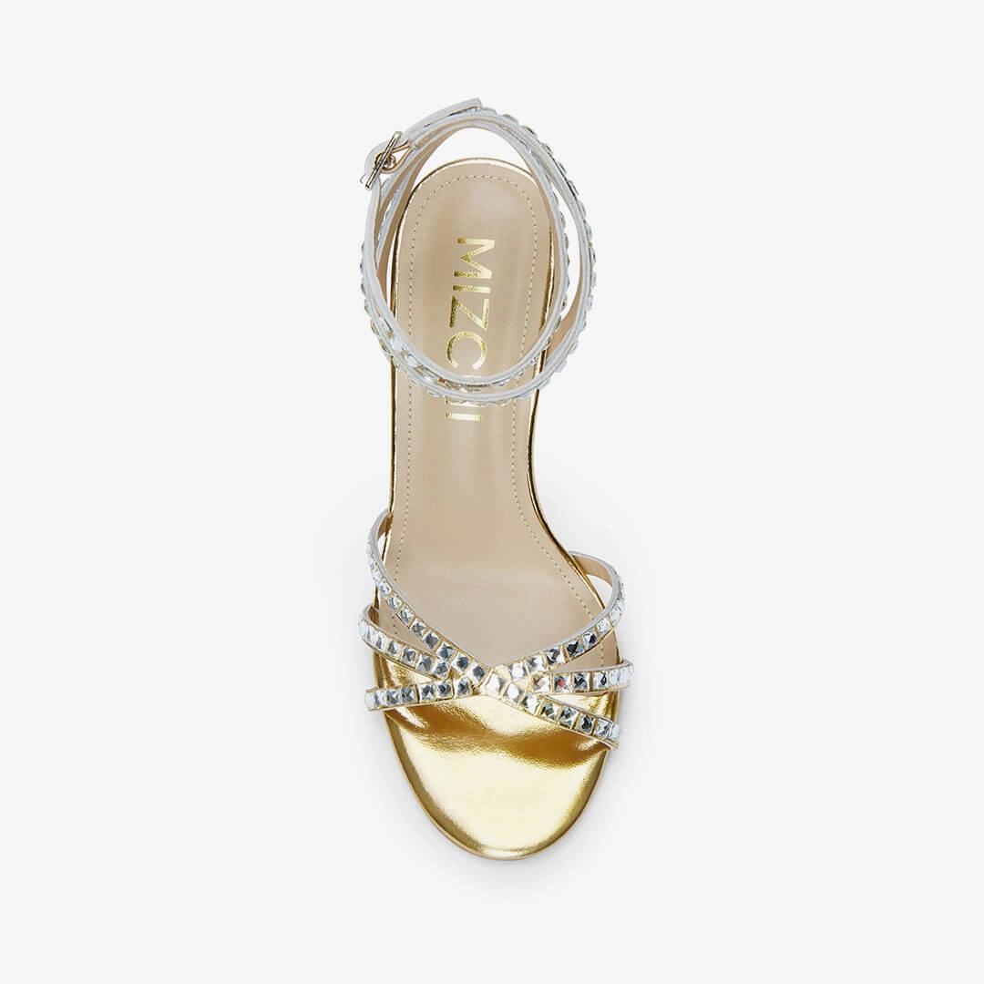 *MADDY GOLD  - diamond decor heels