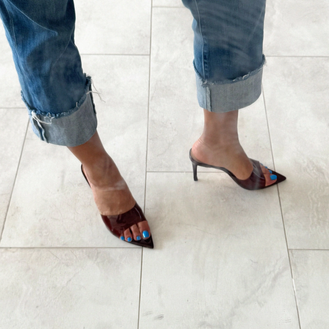 *Marisol - PVC Pointed-toe Mules