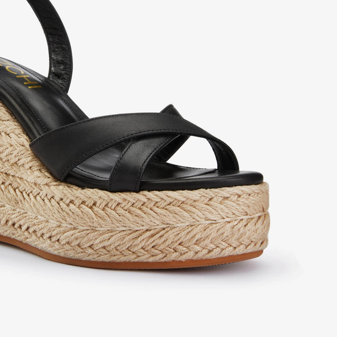 *SANLY - black x-strap espadrille