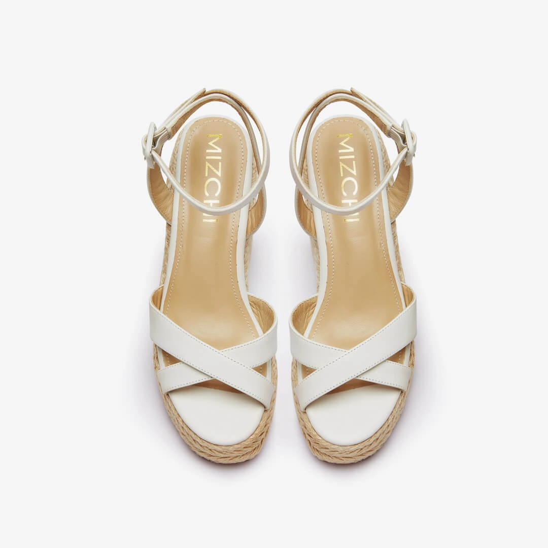 *SANLY - white x-strap espadrille