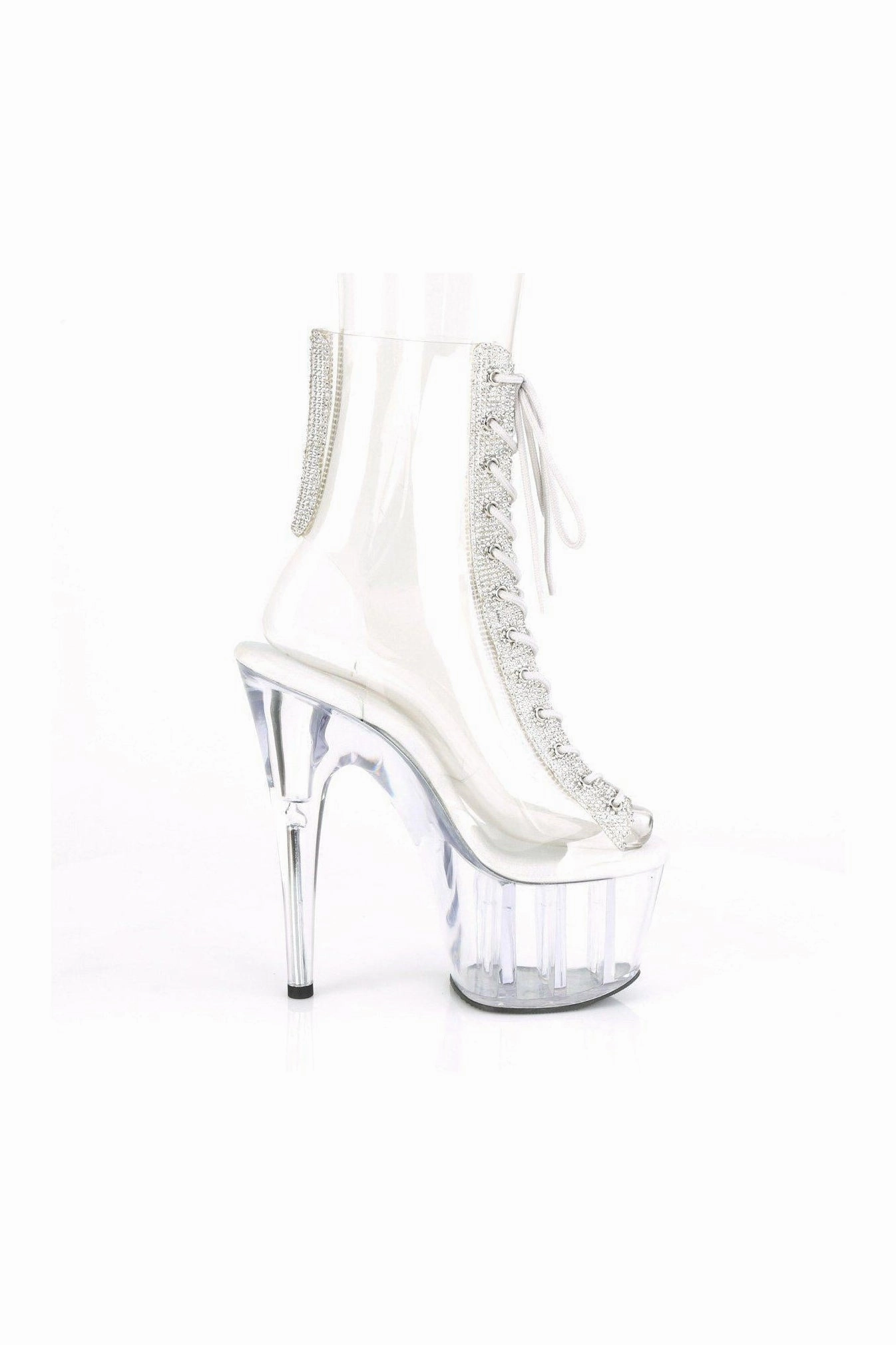 ADORE-1016C-2 Exotic Ankle Boot | Clear Vinyl