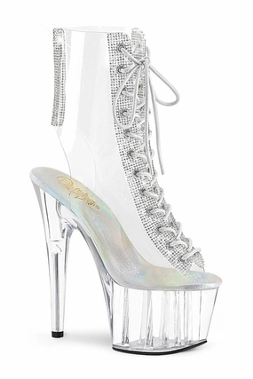 ADORE-1016C-2 Exotic Ankle Boot | Clear Vinyl