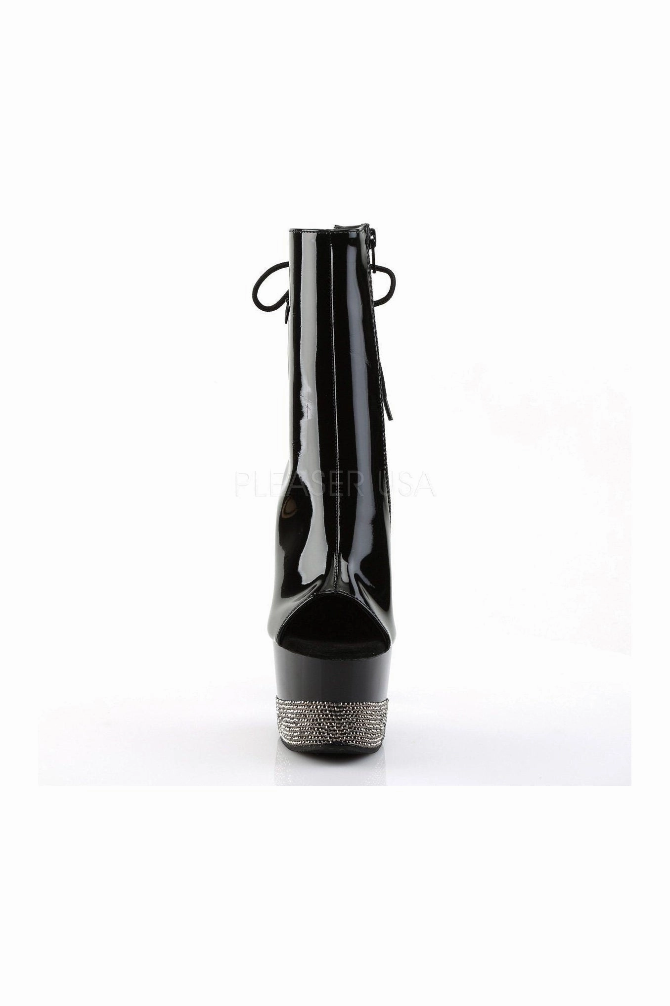ADORE-1018-3 Platform Boot  | Black Patent
