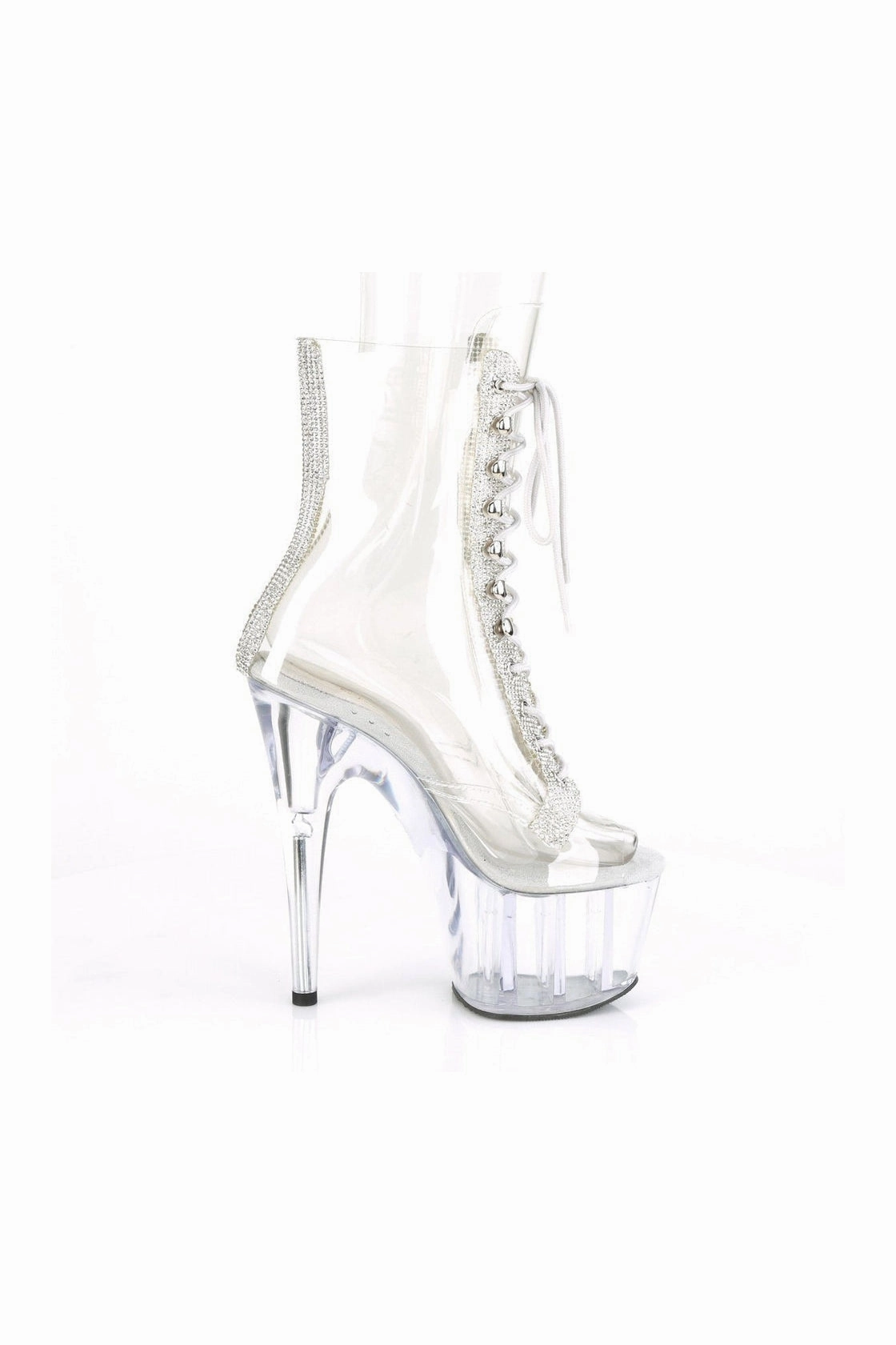 ADORE-1021C-2 Exotic Ankle Boot | Clear Vinyl