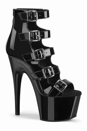 ADORE-700-33 Exotic Ankle Boot | Black Patent