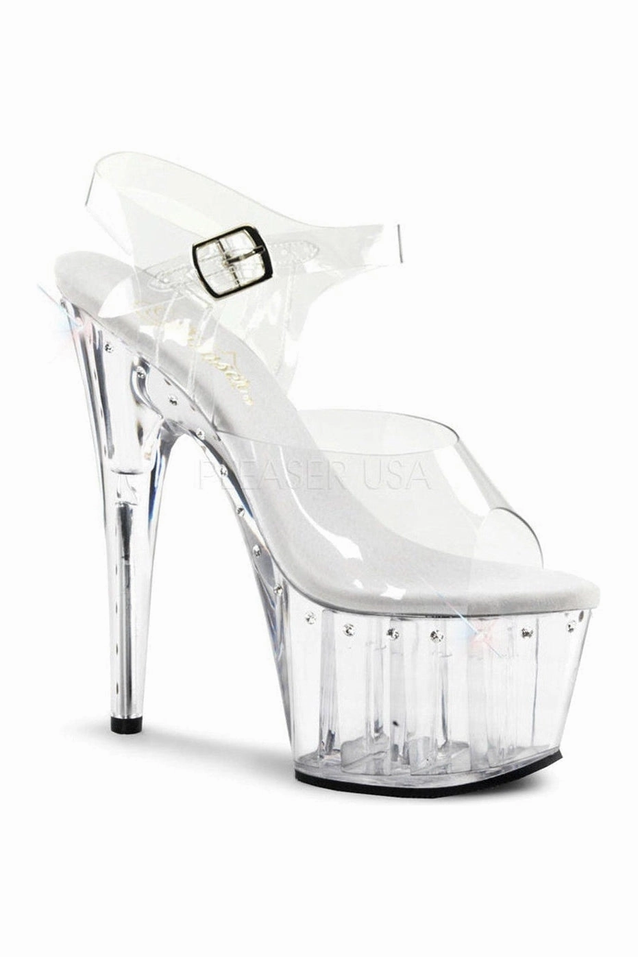 ADORE-708LS Platform Sandal  | Clear Vinyl