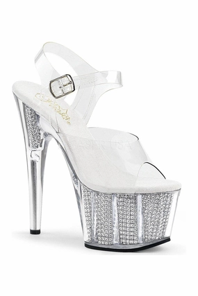 ADORE-708SRS Platform Sandal  | Clear Vinyl