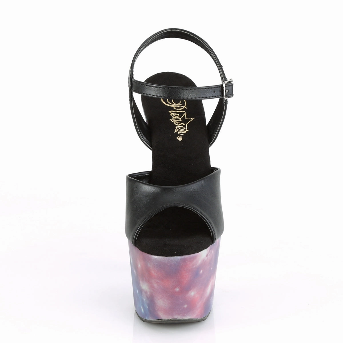 ADORE-709REFL  Black Faux Le/Purple-Blue Reflective