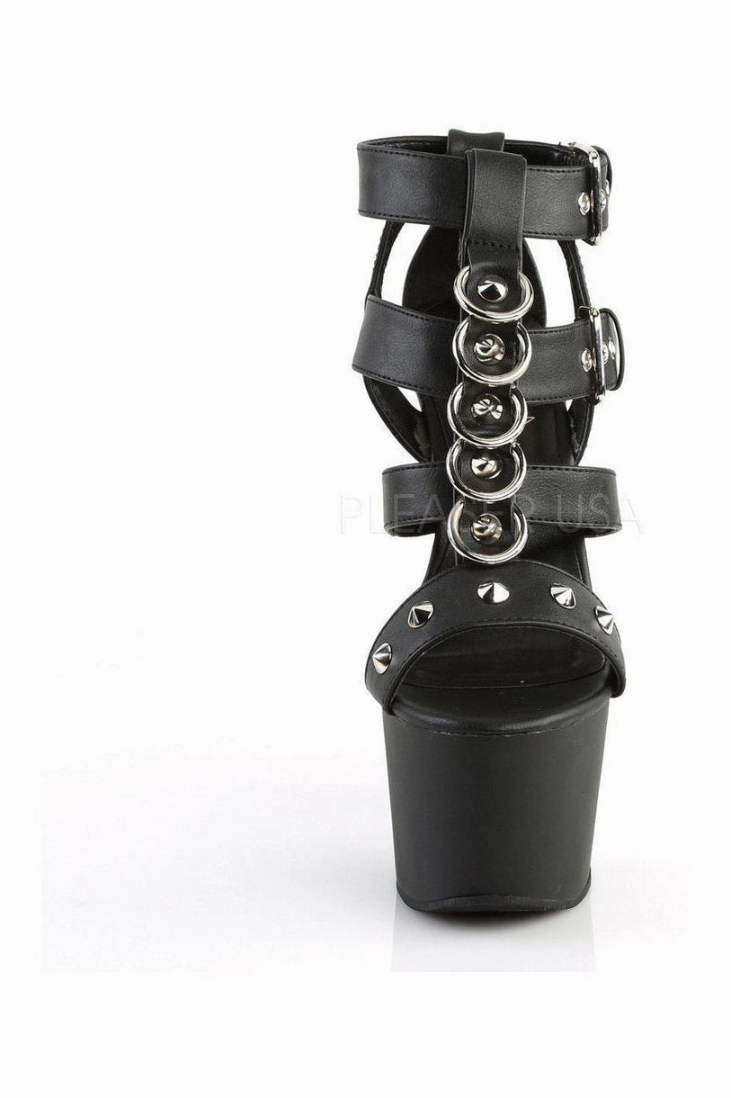 ADORE-758 Platform Sandal  | Black Faux Leather