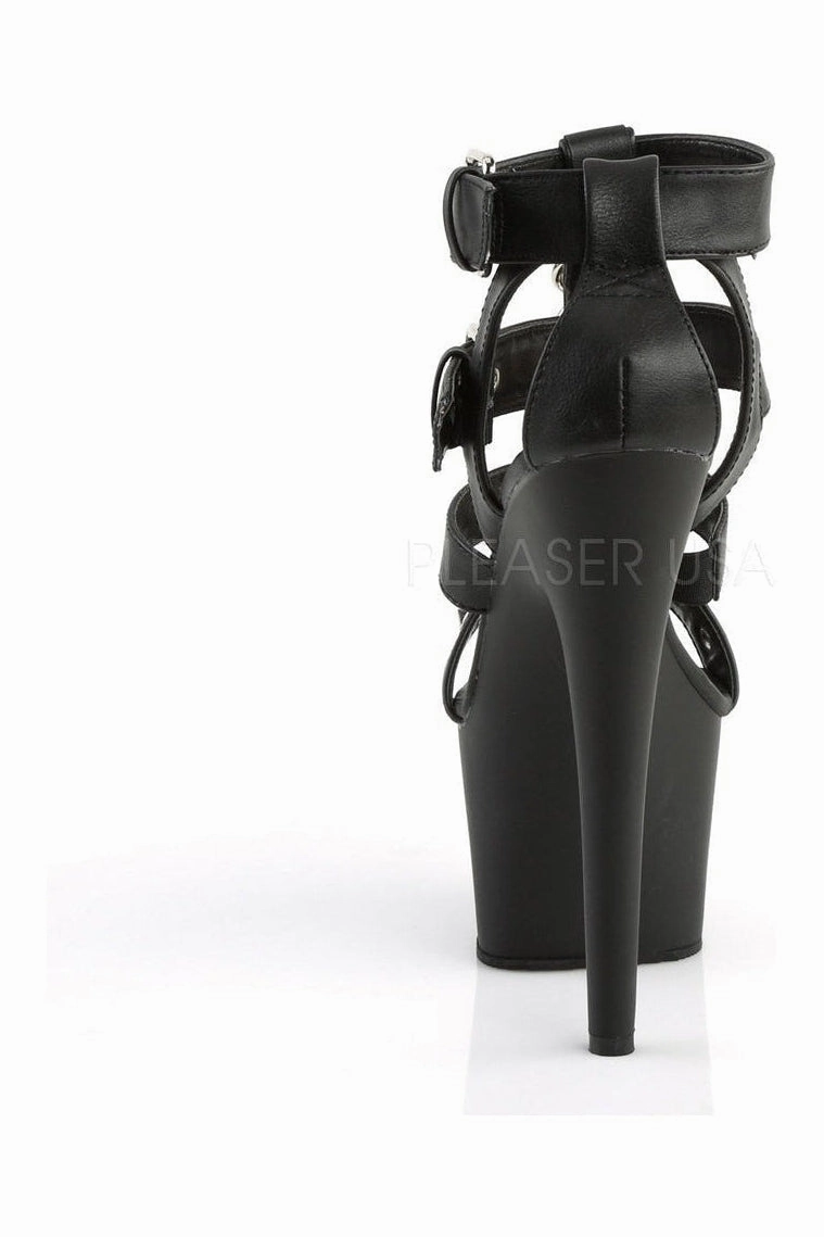 ADORE-758 Platform Sandal  | Black Faux Leather