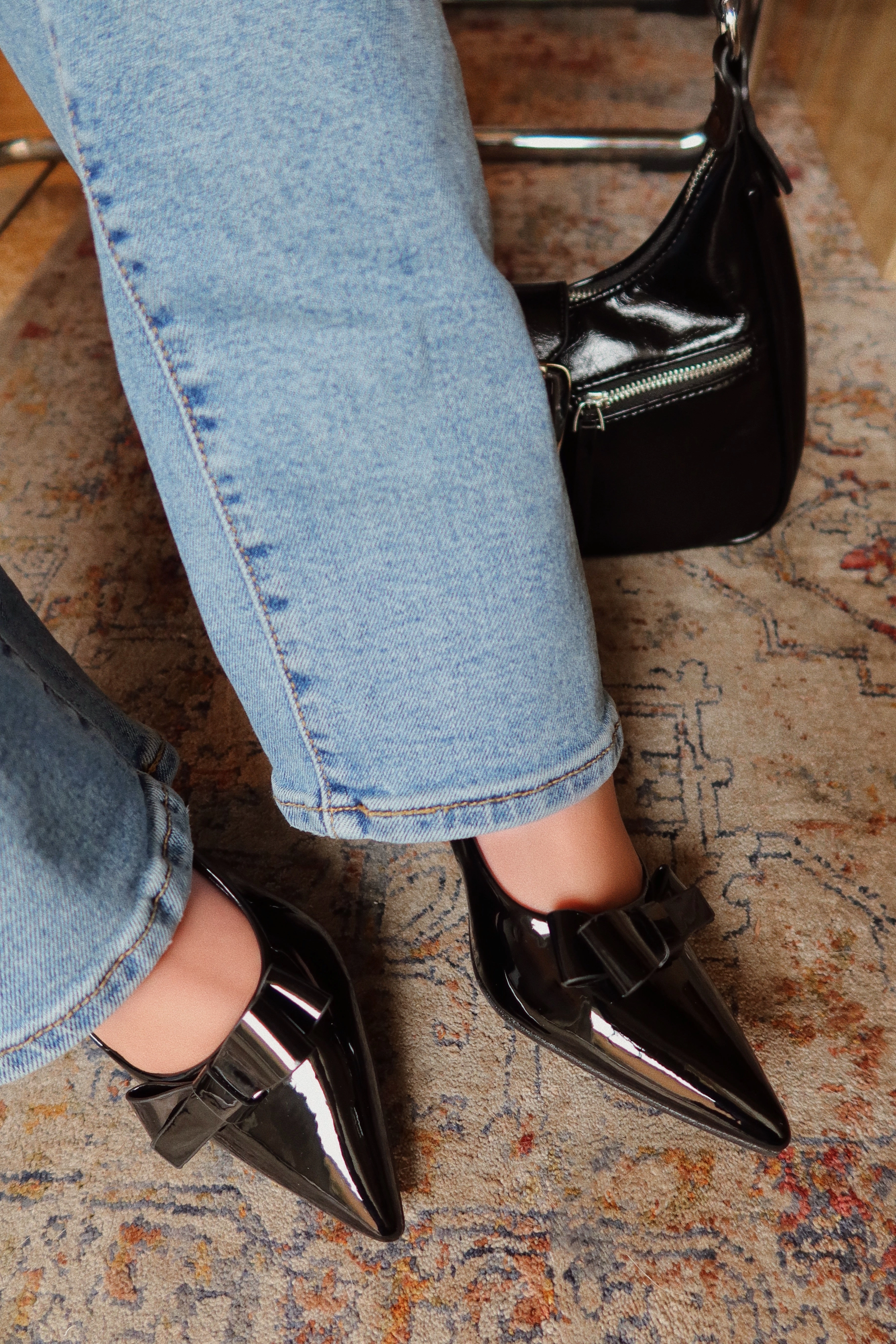 Alayna Mid Heel Slingback Pumps - Black