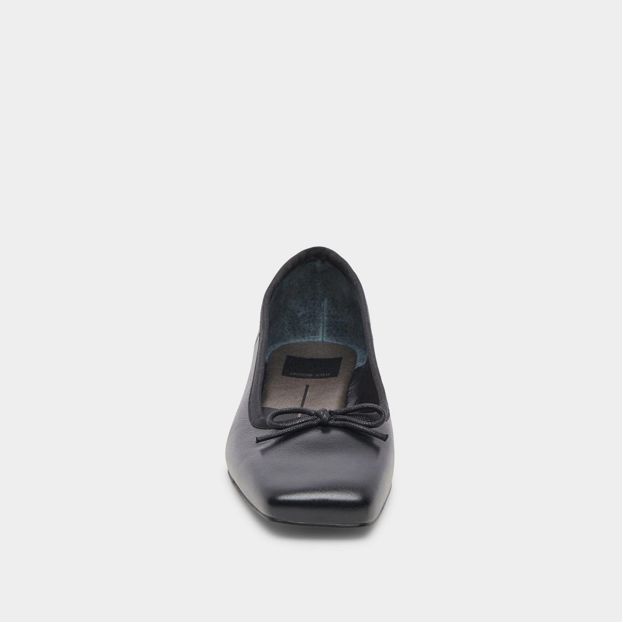 ANISA WIDE BALLET FLATS BLACK LEATHER - re:vita