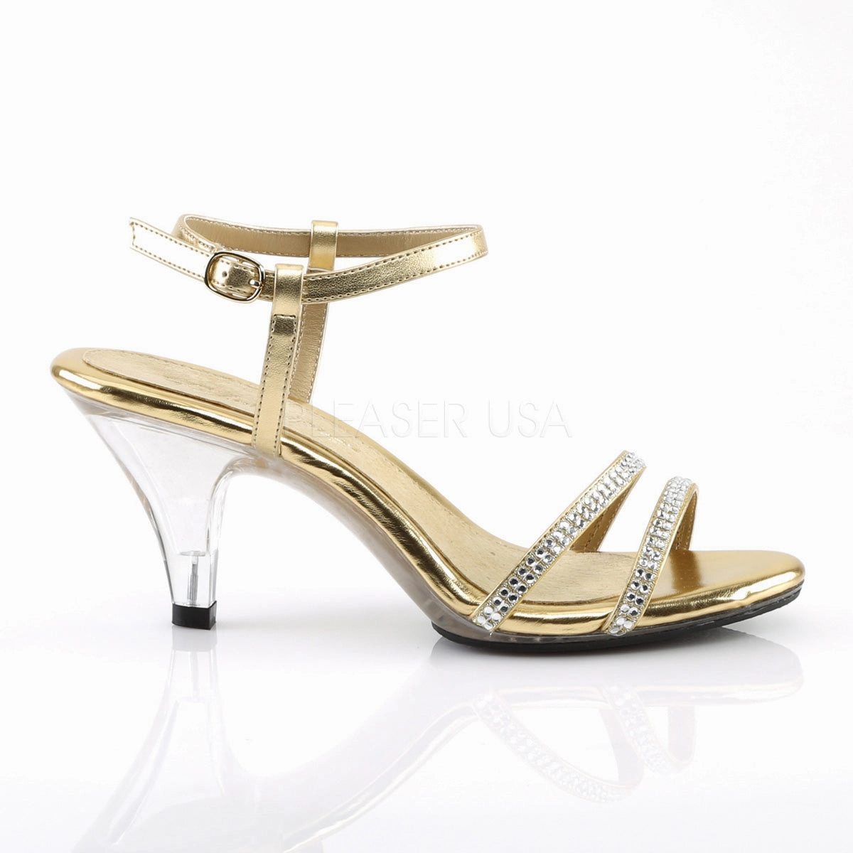 BELLE-316  Gold Metallic Pu/Clear