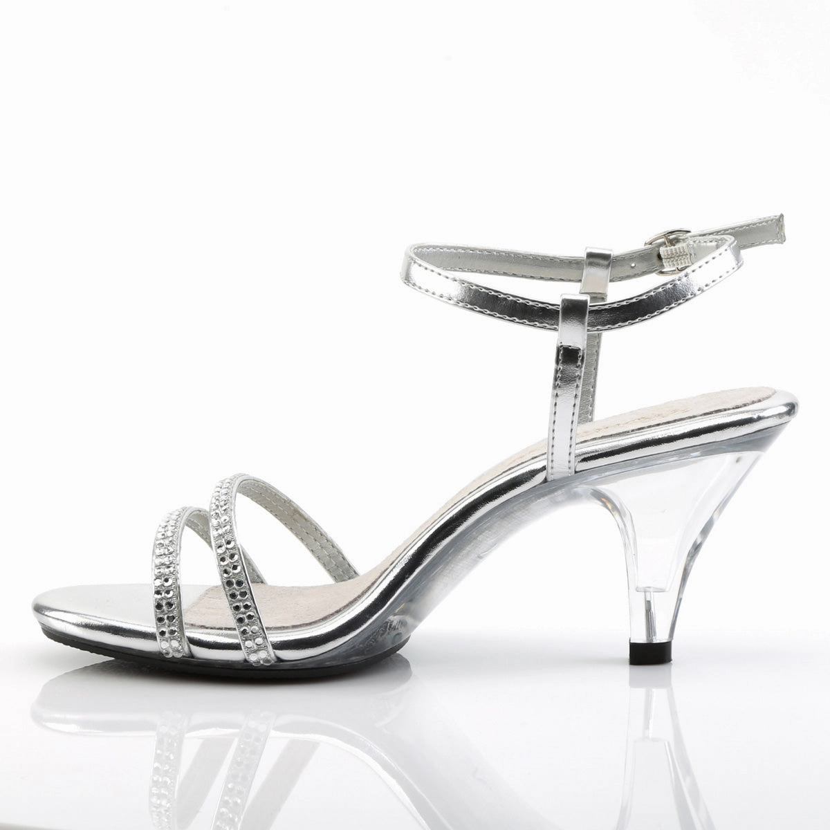 BELLE-316  Silver Metallic Pu/Clear