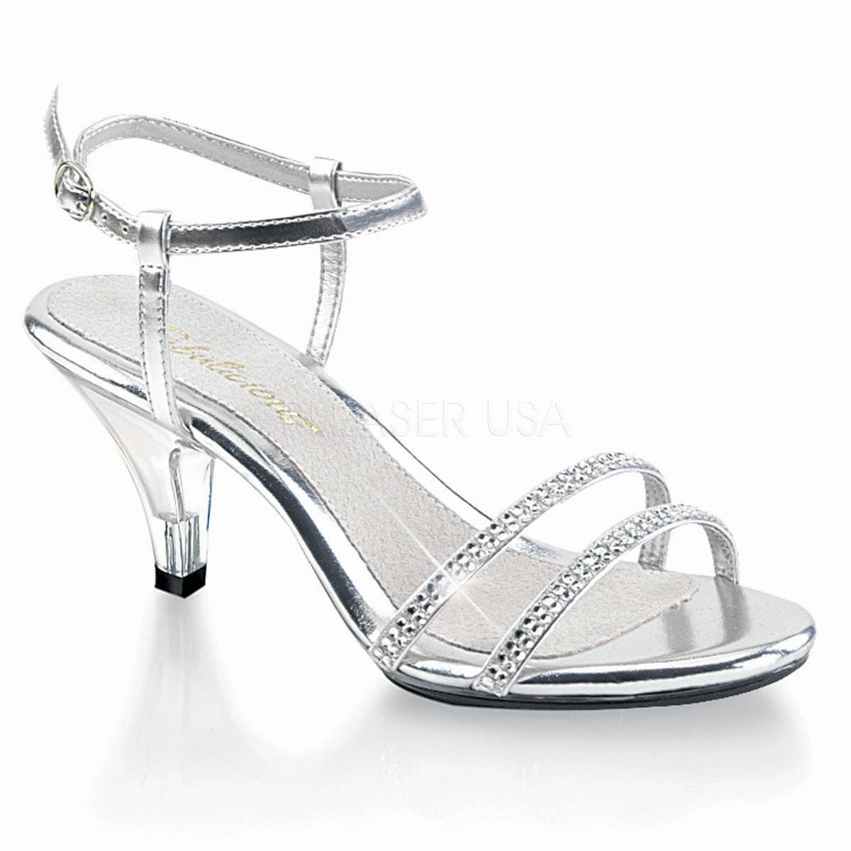 BELLE-316  Silver Metallic Pu/Clear