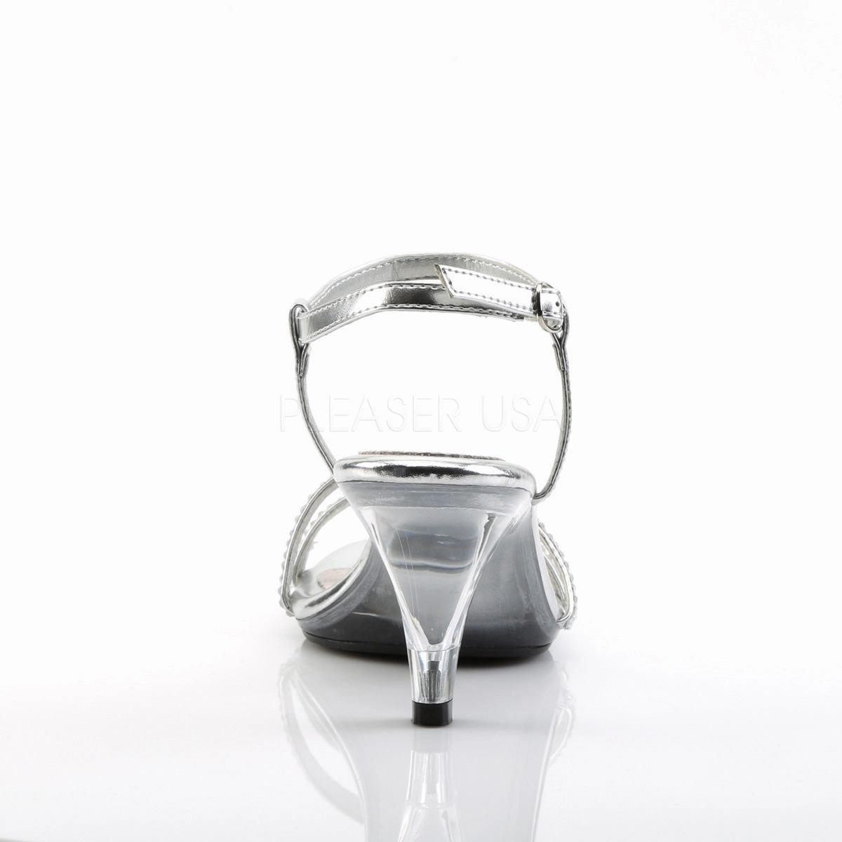 BELLE-316  Silver Metallic Pu/Clear