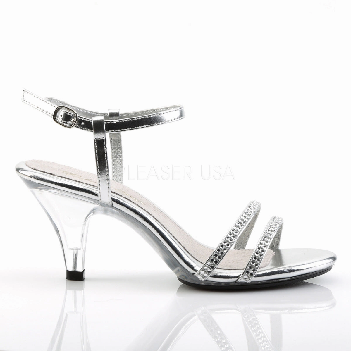 BELLE-316  Silver Metallic Pu/Clear
