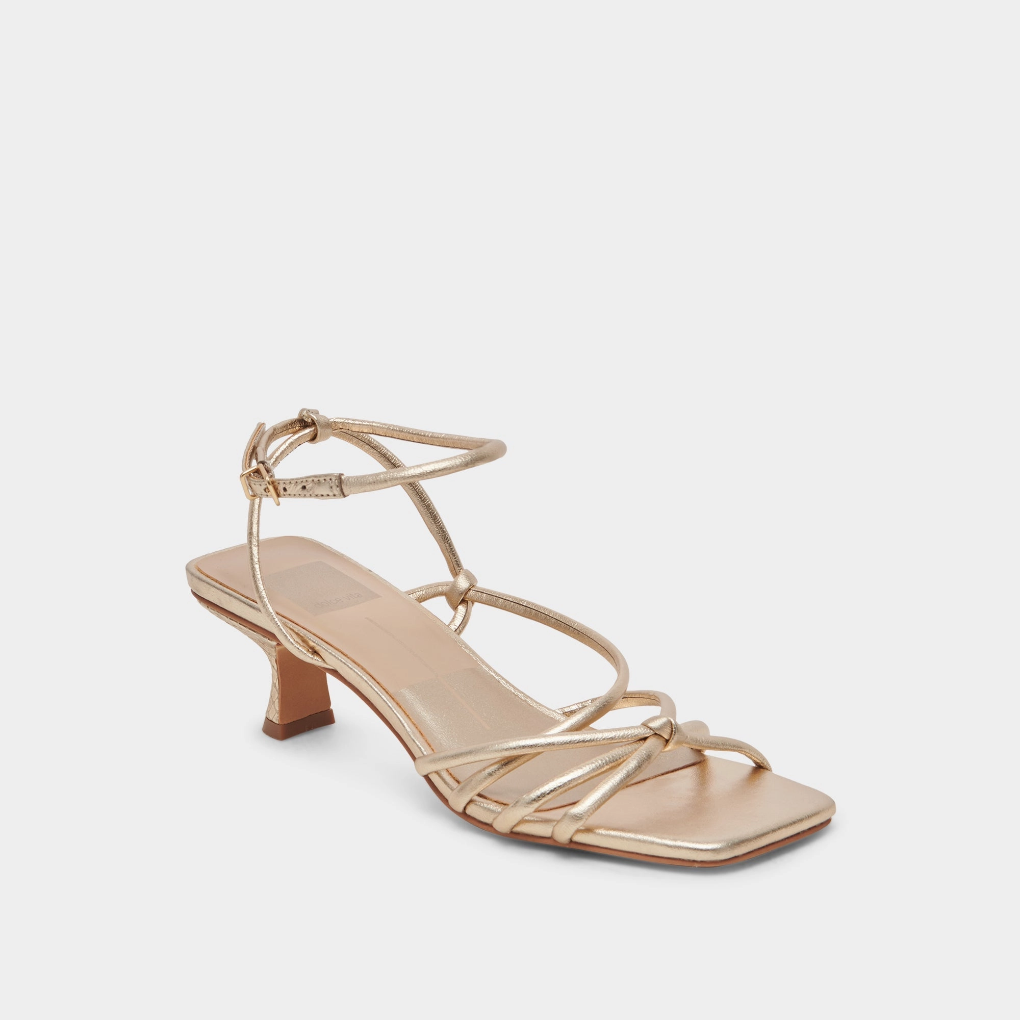 BEV HEELS GOLD METALLIC LEATHER - re:vita