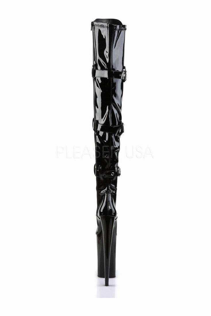 BEYOND-3028 Platform Boot  | Black Patent