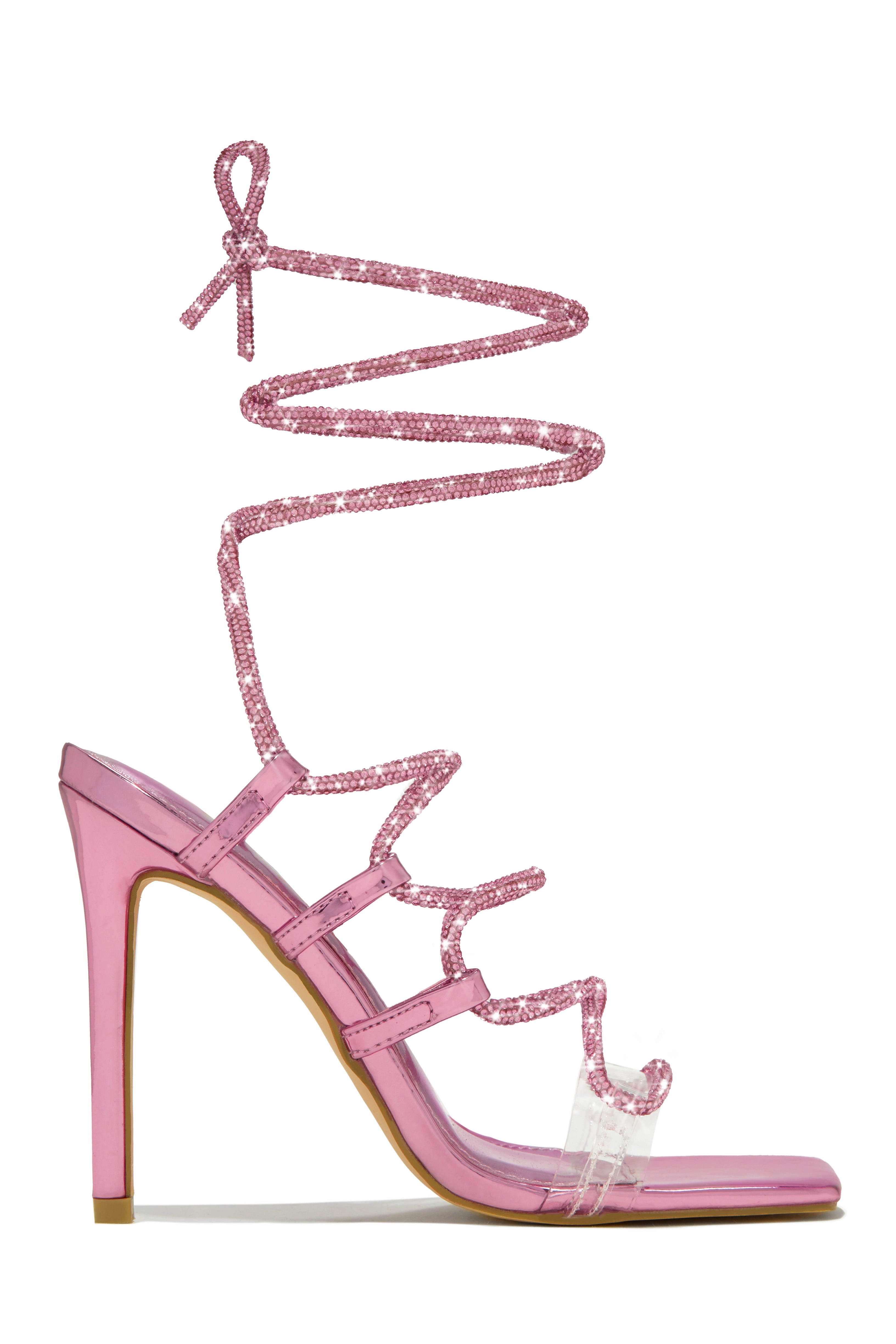 Birthday Wishes Embellished Lace Up Heels - Blue
