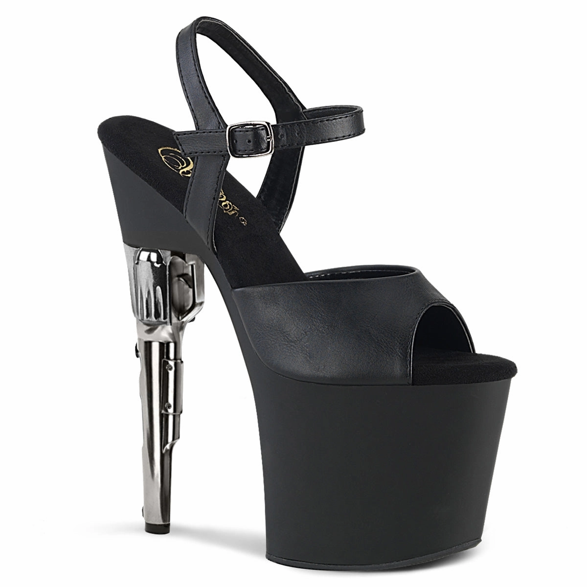 BONDGIRL-709  Black Faux Leather/Black Matte