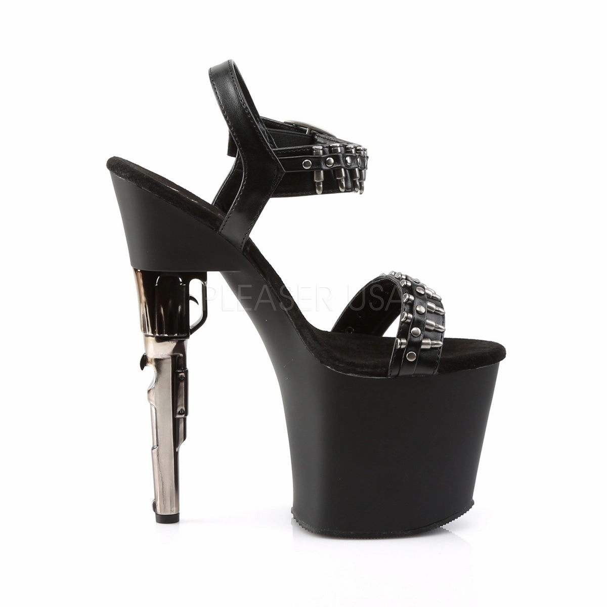 BONDGIRL-712  Black Faux Leather/Black Matte