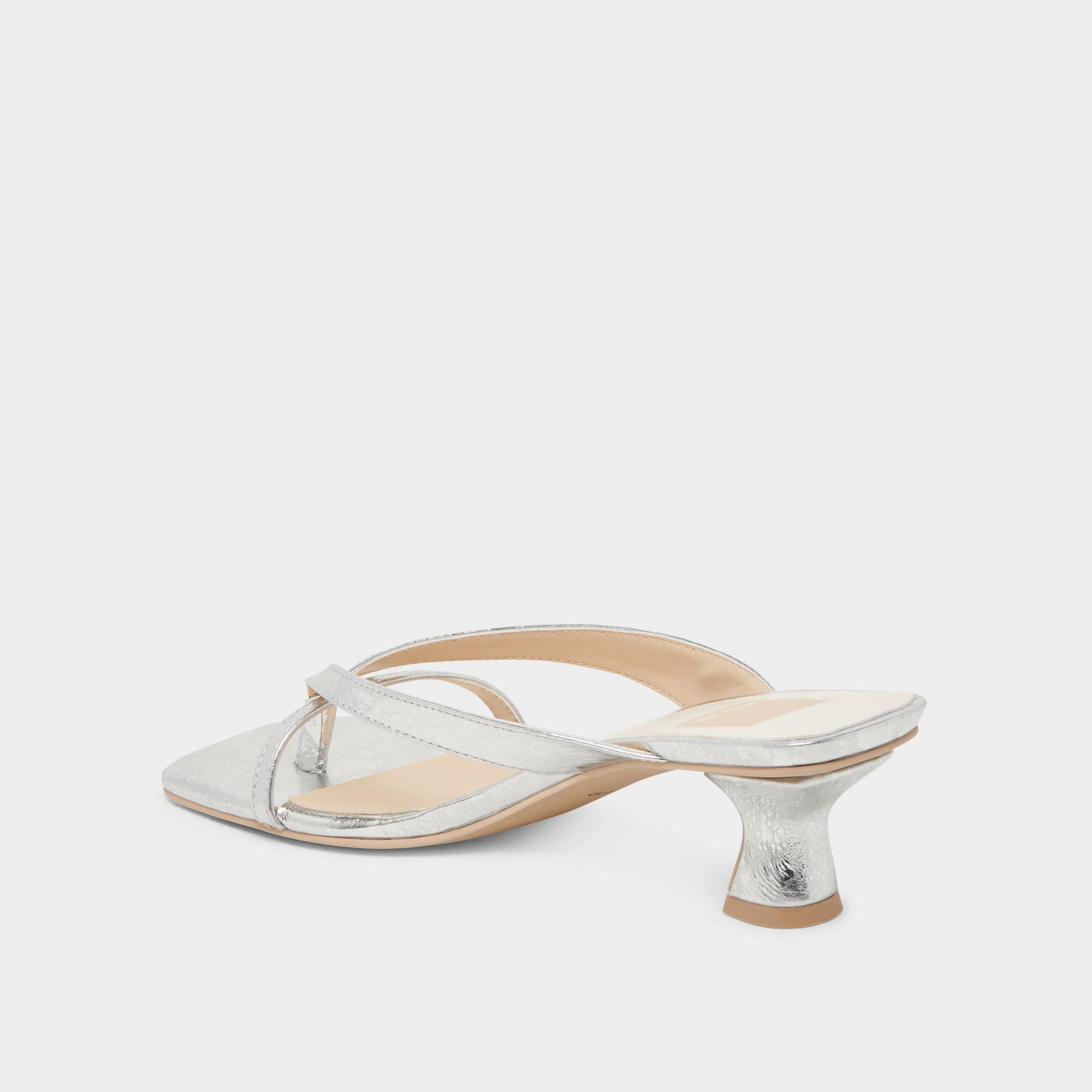 BREVEL HEELS SILVER DISTRESSED LEATHER