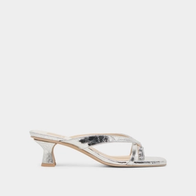 BREVEL HEELS SILVER DISTRESSED LEATHER