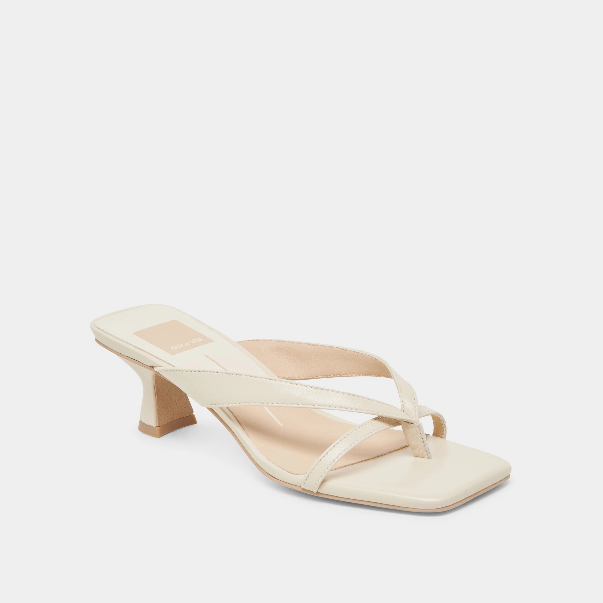BREVEL WIDE HEELS OFF WHITE LEATHER