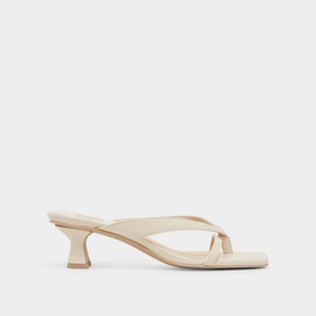 BREVEL WIDE HEELS OFF WHITE LEATHER