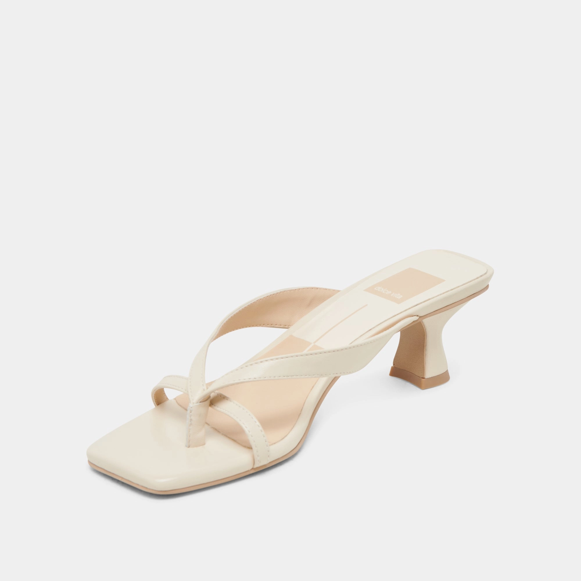 BREVEL WIDE HEELS OFF WHITE LEATHER