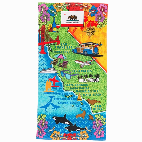Cali Map Towel