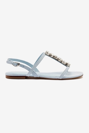 Calypso Flat Sandal In Maya Denim and Crystals