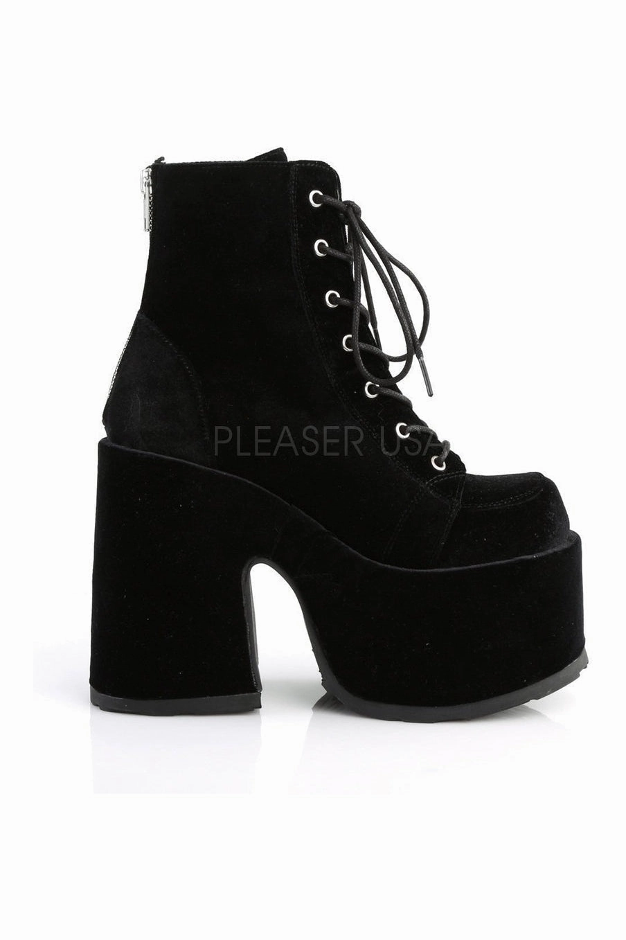 CAMEL-203 Demonia Ankle Boot | Black Velvet