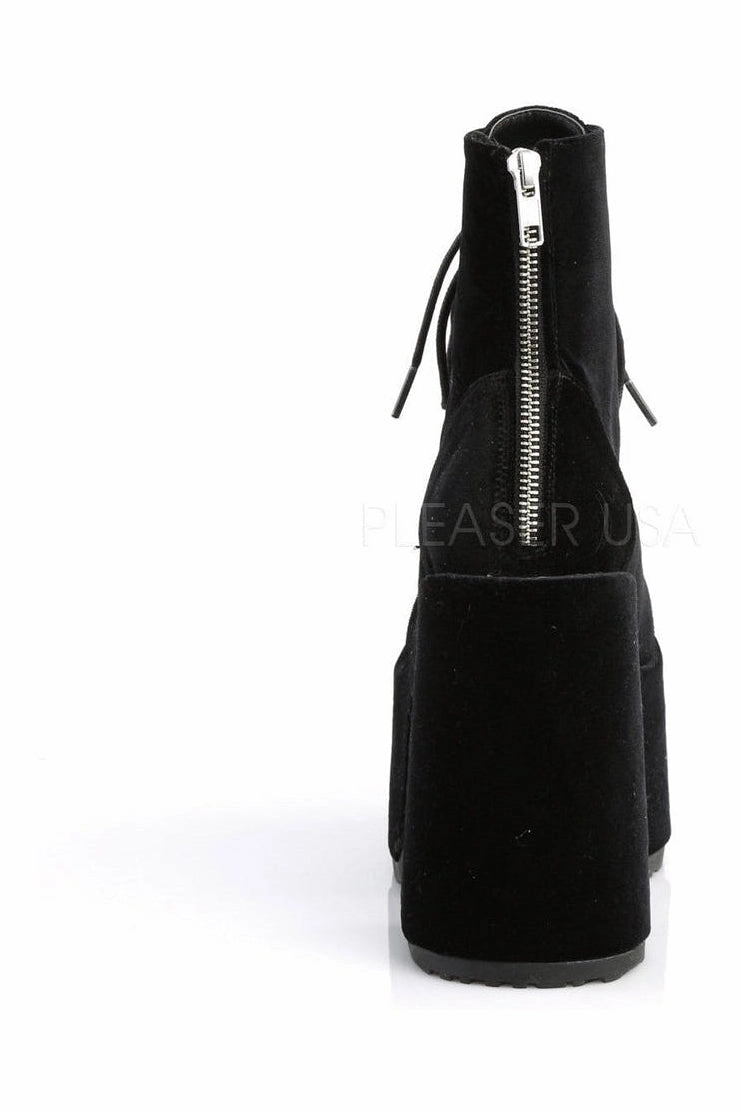 CAMEL-203 Demonia Ankle Boot | Black Velvet