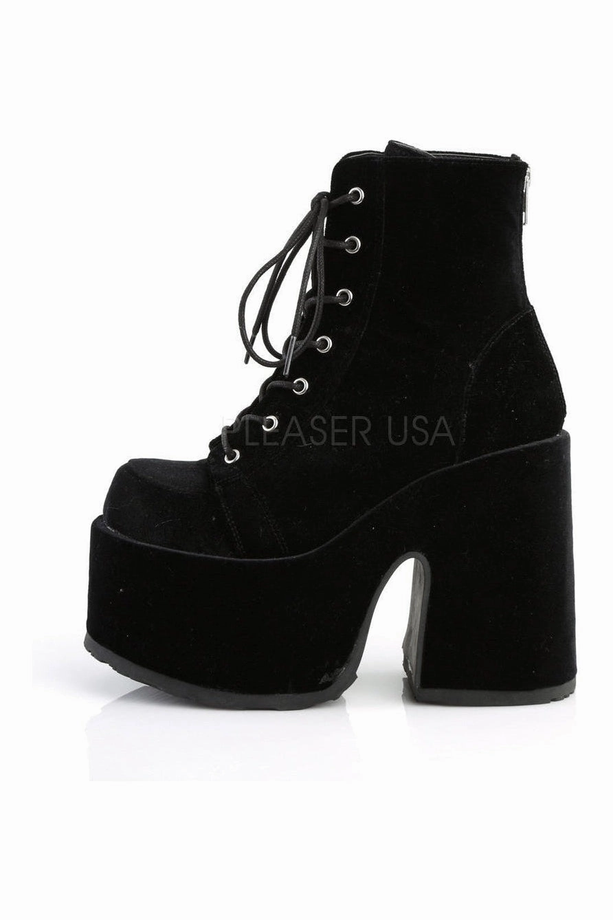 CAMEL-203 Demonia Ankle Boot | Black Velvet