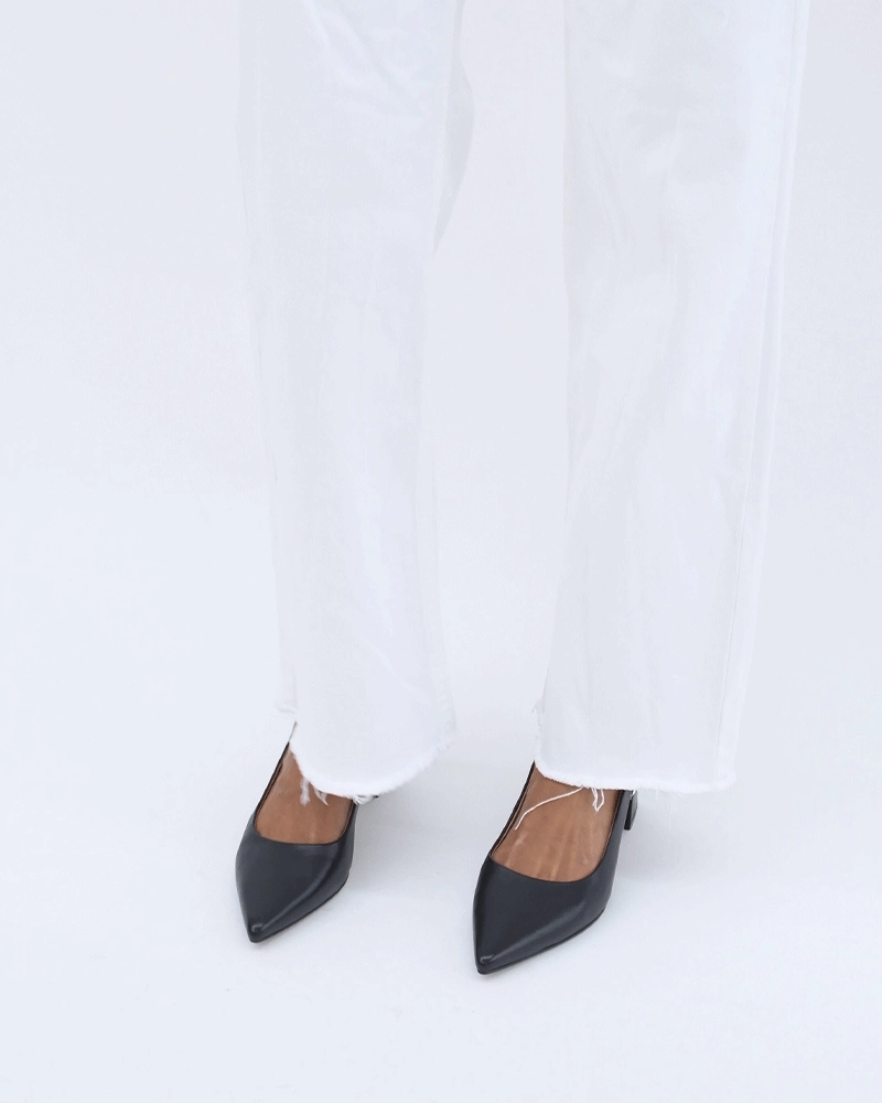 CARA LOW HEELS BLACK LEATHER
