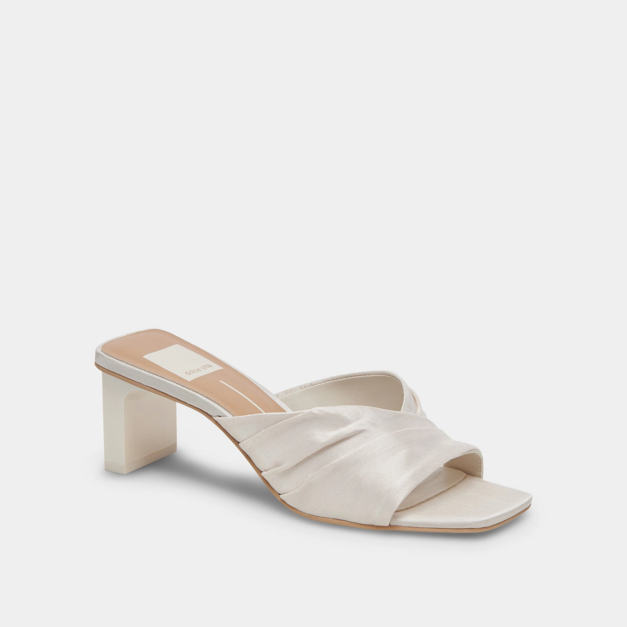 CARLAN HEELS OFF WHITE SILK