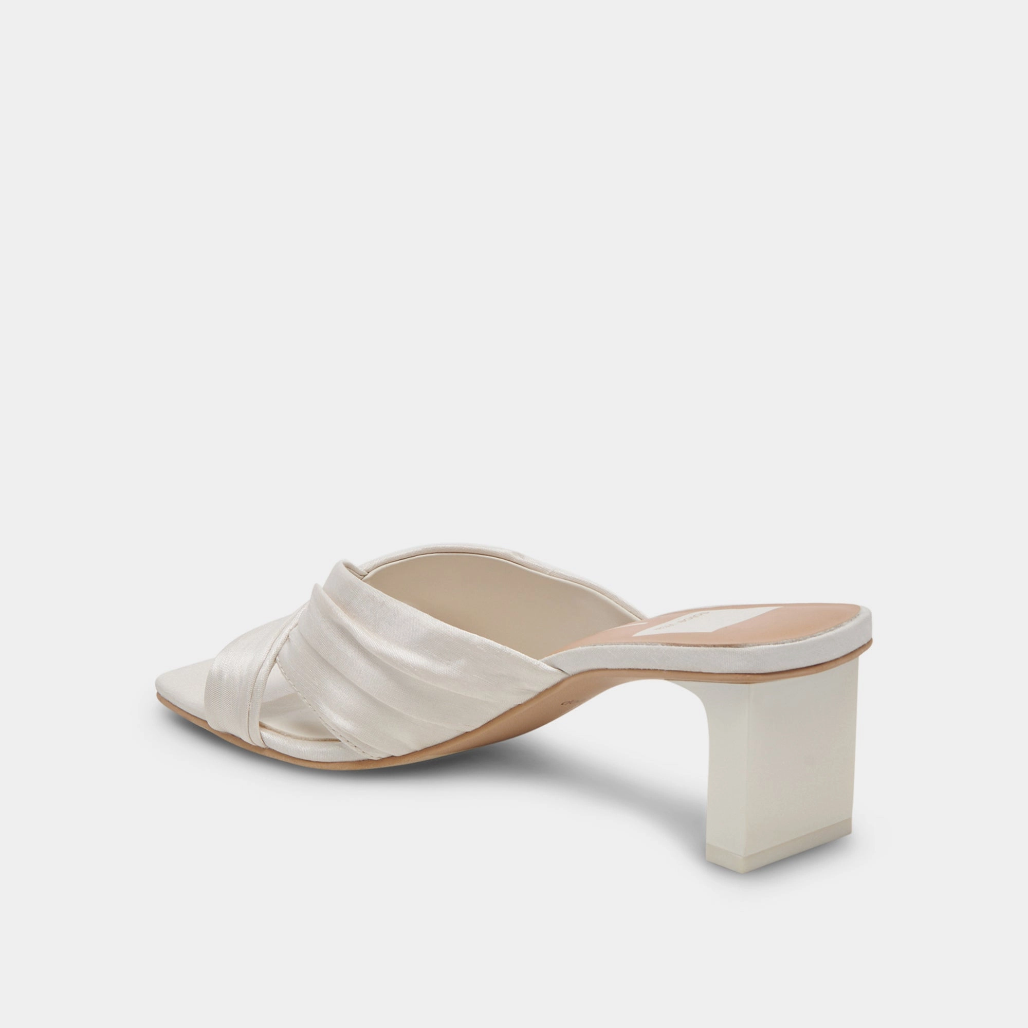CARLAN HEELS OFF WHITE SILK