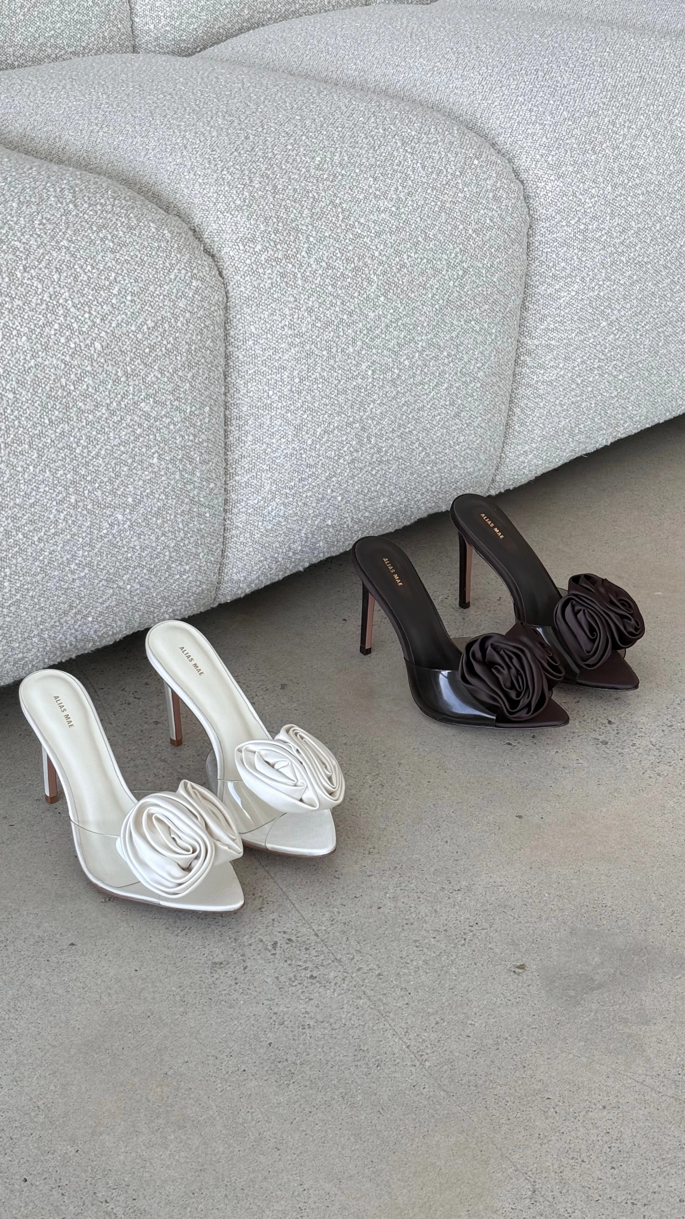 Casey Heel - Choc Satin