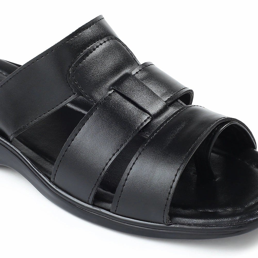 Coolers Black Casual Slipper For Men COOL99-628 By Liberty