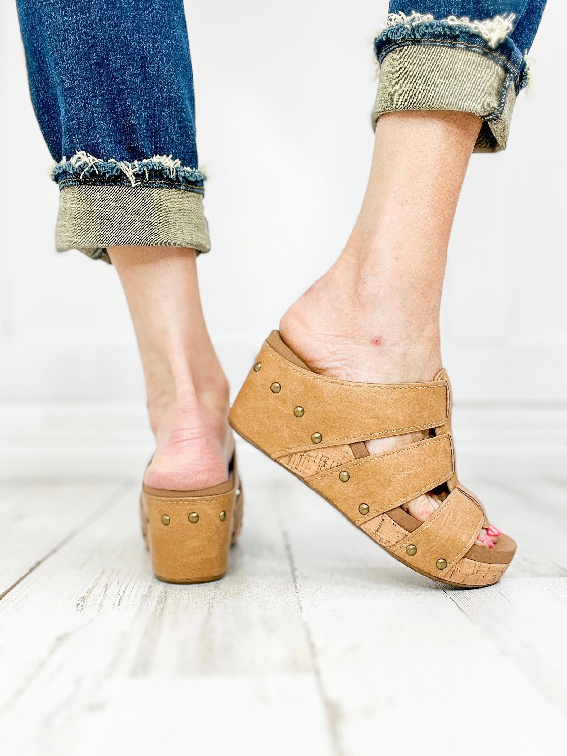 Corkys Catch of The Day Wedge Sandals in Caramel